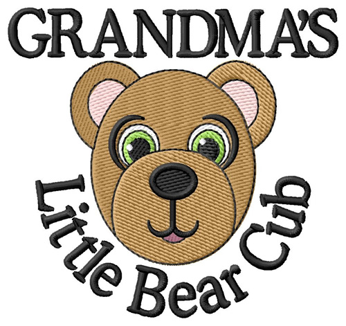 Grandmas Little Cub Machine Embroidery Design