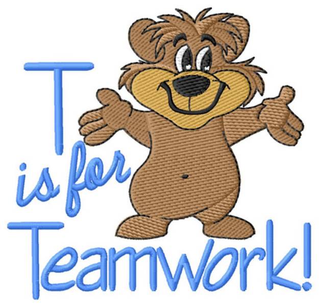Picture of T is for Teamwork Machine Embroidery Design