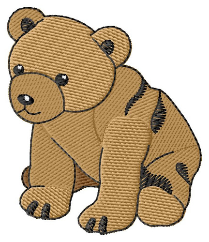 Bear Cub Machine Embroidery Design