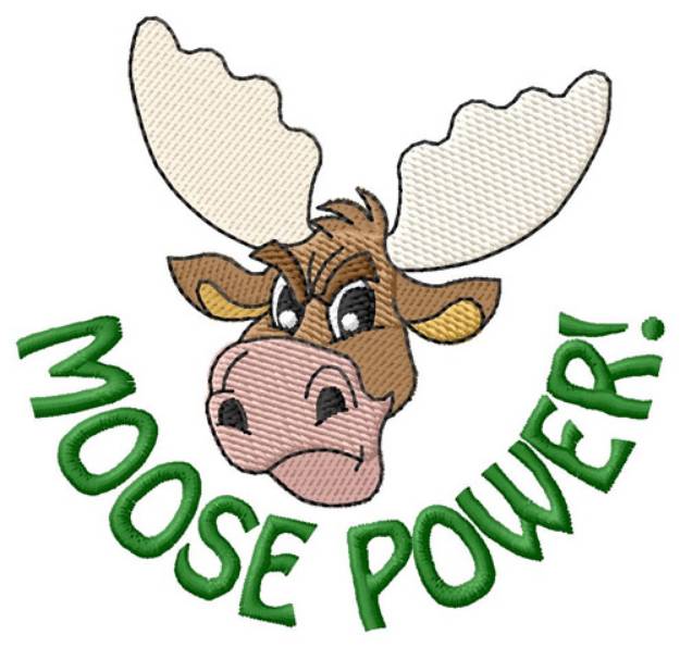 Picture of Moose Power Machine Embroidery Design