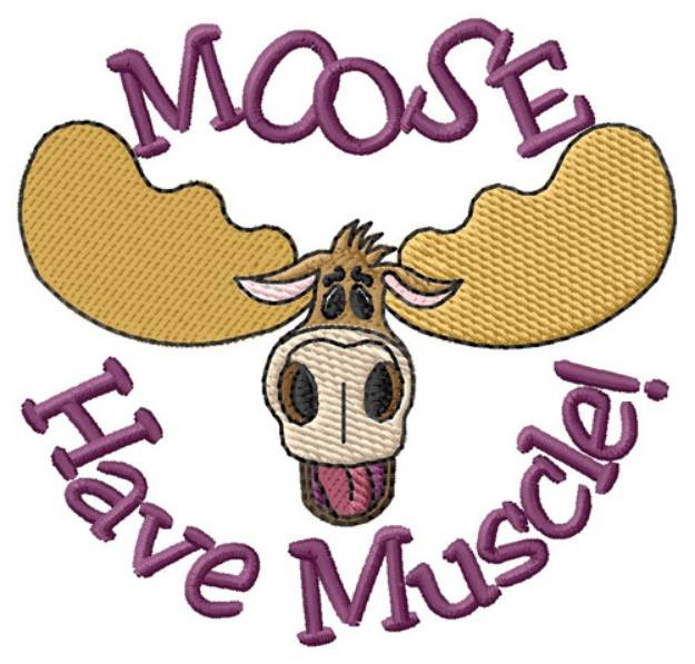 Picture of Moose Have Muscle Machine Embroidery Design