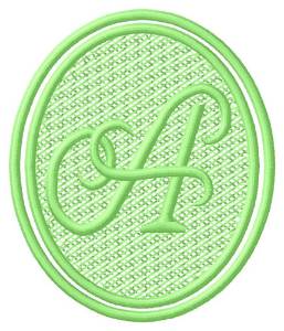 Picture of Oval Letter A Machine Embroidery Design