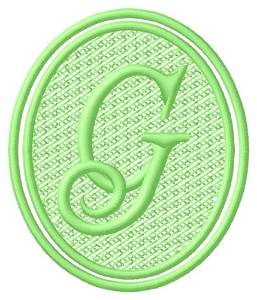 Picture of Oval Letter G Machine Embroidery Design