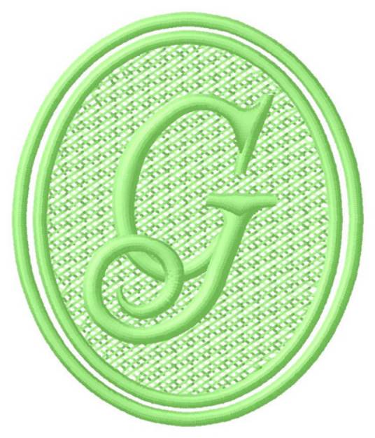 Picture of Oval Letter G Machine Embroidery Design