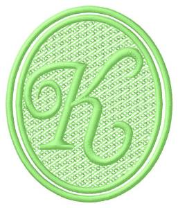 Picture of Oval Letter K Machine Embroidery Design