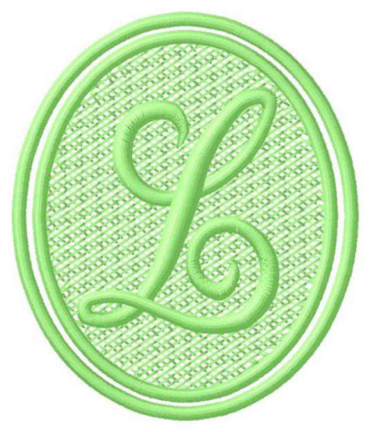 Picture of Oval Letter L Machine Embroidery Design
