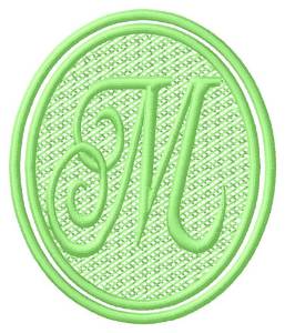 Picture of Oval Letter M Machine Embroidery Design