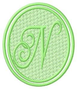 Picture of Oval Letter N Machine Embroidery Design