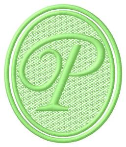 Picture of Oval Letter P Machine Embroidery Design