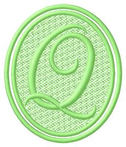 Picture of Oval Letter Q Machine Embroidery Design