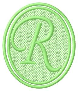 Picture of Oval Letter R Machine Embroidery Design
