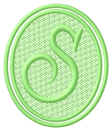 Oval Letter S Machine Embroidery Design