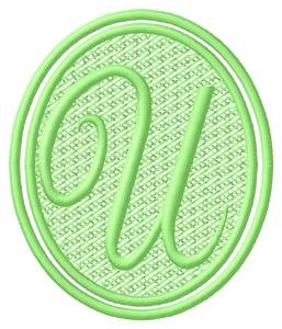 Picture of Oval Letter U Machine Embroidery Design
