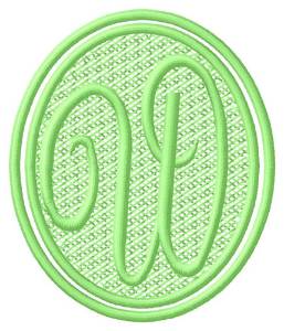 Picture of Oval Letter W Machine Embroidery Design