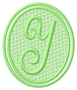 Picture of Oval Letter Y Machine Embroidery Design