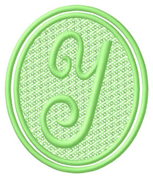 Picture of Oval Letter Y Machine Embroidery Design
