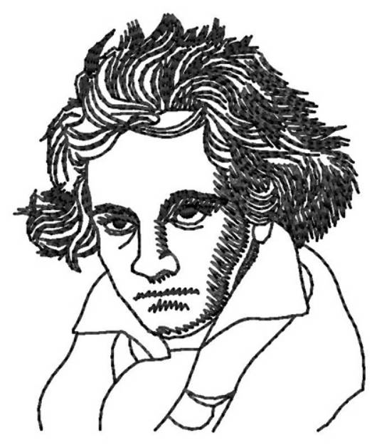 Picture of Beethoven Outline Machine Embroidery Design