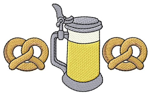 Pretzels & Beer Machine Embroidery Design