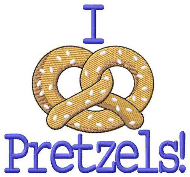 Picture of I Love Pretzels Machine Embroidery Design