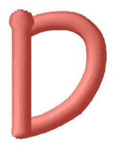 Picture of Dot Font D Machine Embroidery Design