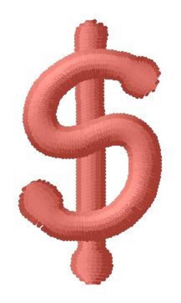 Picture of Dot Font Dollar Machine Embroidery Design