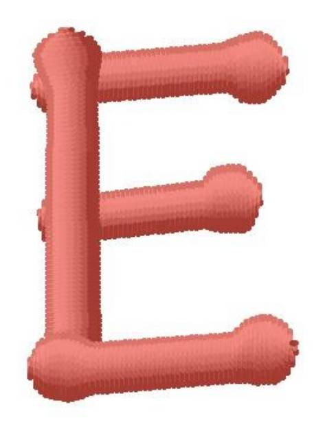 Picture of Dot Font E Machine Embroidery Design