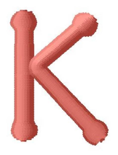 Picture of Dot Font K Machine Embroidery Design