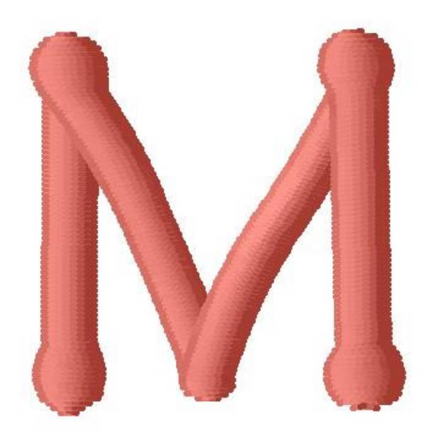 Picture of Dot Font M Machine Embroidery Design