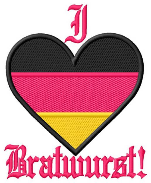 Picture of I Love Bratwurst Machine Embroidery Design