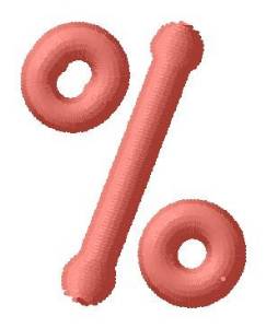 Picture of Dot Font Percentage Machine Embroidery Design