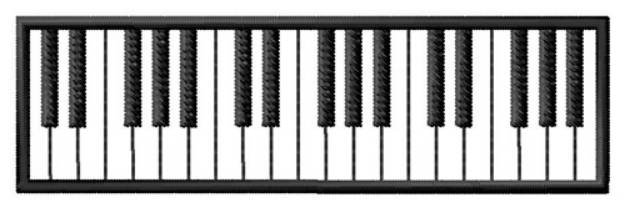 Picture of Piano Keyboard Machine Embroidery Design