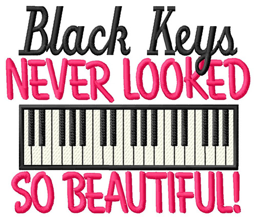 Black Keys Machine Embroidery Design