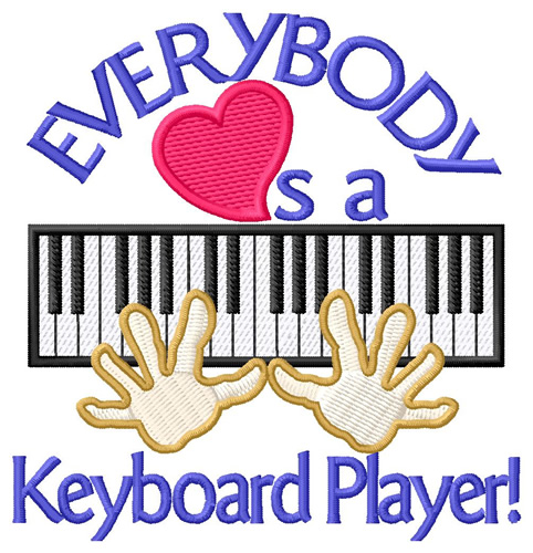 Keyboard Player Machine Embroidery Design