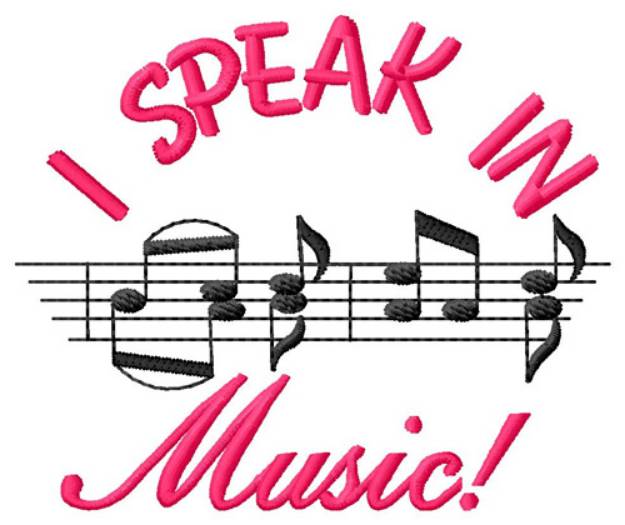 Picture of I Speak Music Machine Embroidery Design