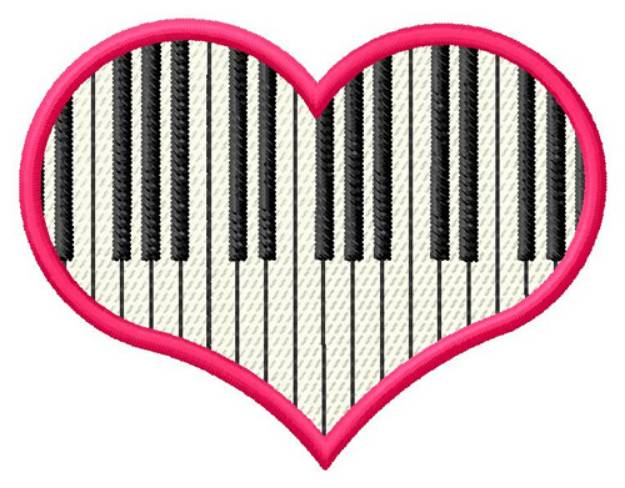 Picture of Piano Heart Machine Embroidery Design