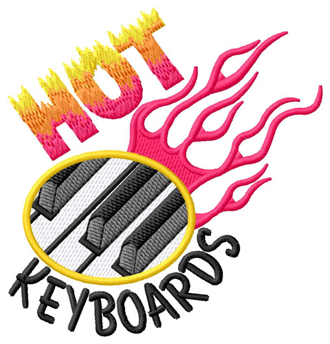 Hot Keyboards Machine Embroidery Design