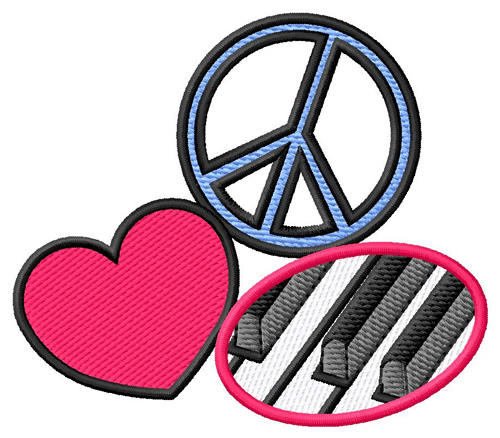 Peace Love Machine Embroidery Design