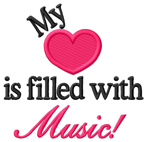 Filled With Music Machine Embroidery Design