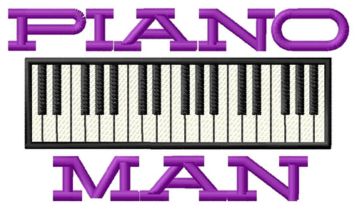Piano Man Machine Embroidery Design
