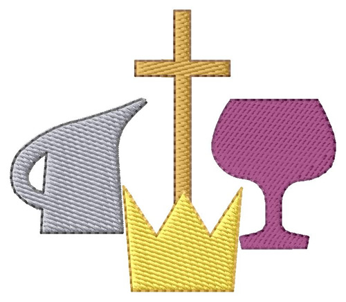 Baptism Symbols Machine Embroidery Design
