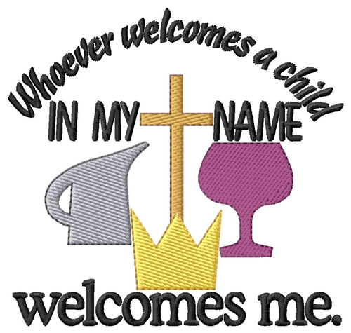 Welcomes Baptismal Symbols Machine Embroidery Design