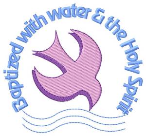 Picture of Water Baptismal Dove Machine Embroidery Design