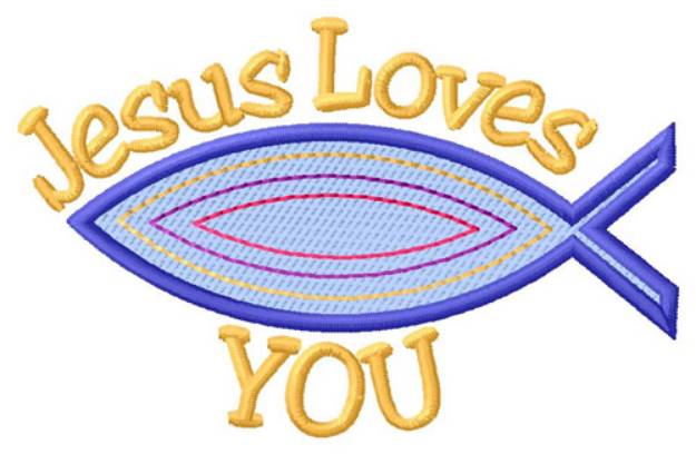 Picture of Jesus Loves You Machine Embroidery Design