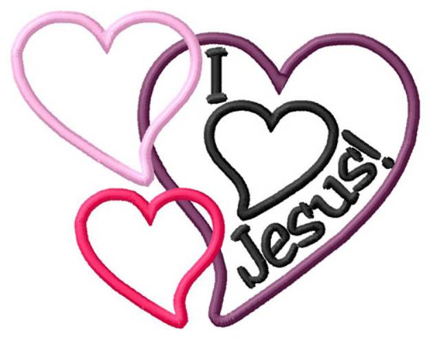Picture of Jesus And Hearts Machine Embroidery Design