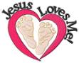 Picture of Jesus Loves Me Heart Machine Embroidery Design