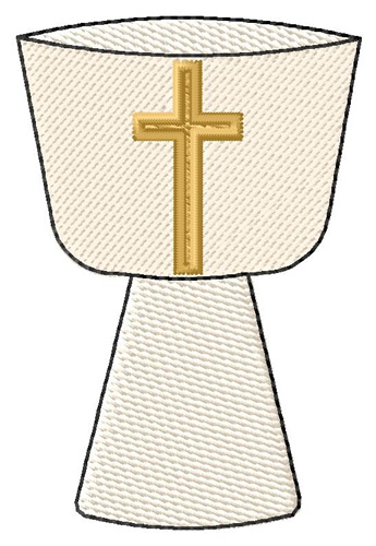 Baptismal Font With Cross Machine Embroidery Design