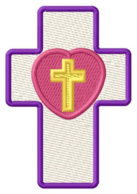 Picture of Cross And Heart Machine Embroidery Design