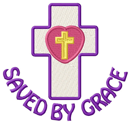 Saved By Grace Cross Machine Embroidery Design