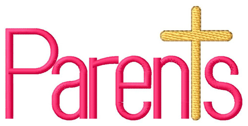 Parents And Cross Machine Embroidery Design