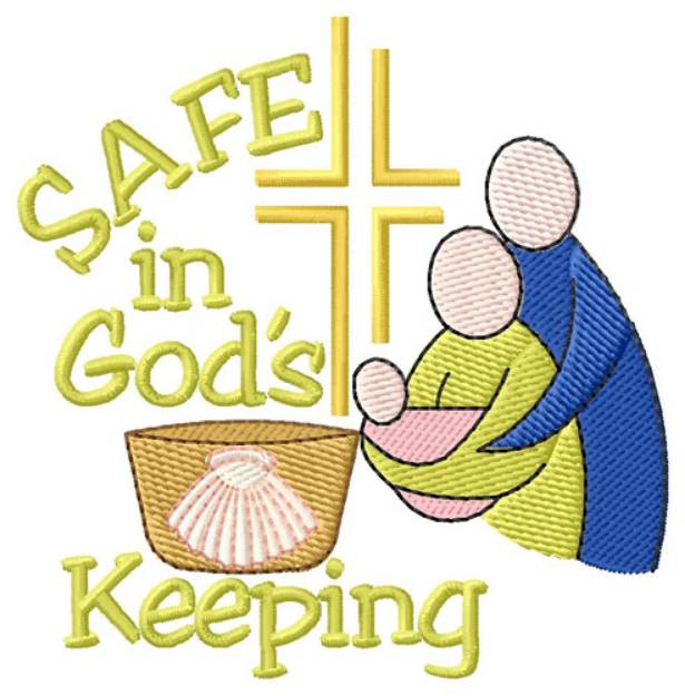 Picture of Safe Baptism Scene Machine Embroidery Design